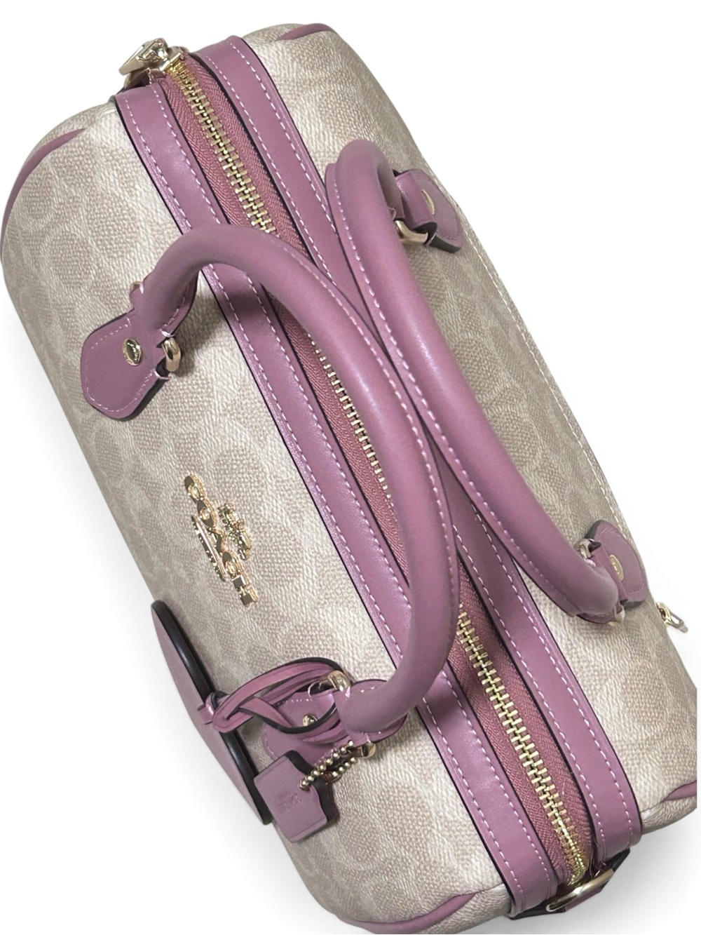 COACH Rowan Heart Charm Signature C Coated Canvas and Smooth Leather Crossbody - Picture 7 of 13